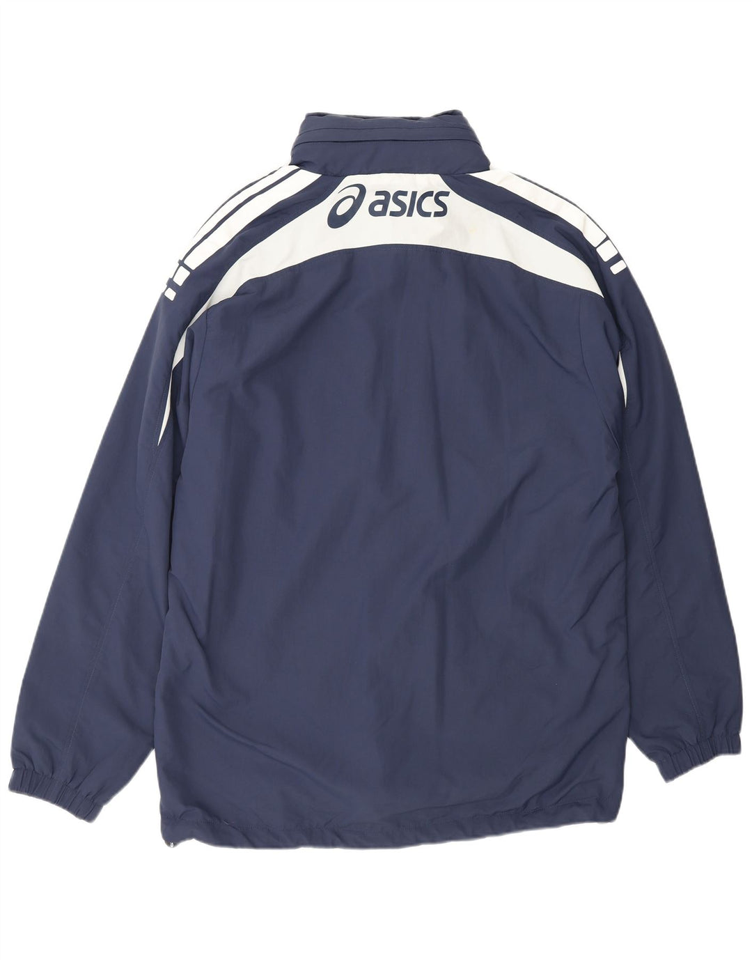 ASICS Veste de Survêtement Graphique Homme Bleu Marine Moyen Colorblock