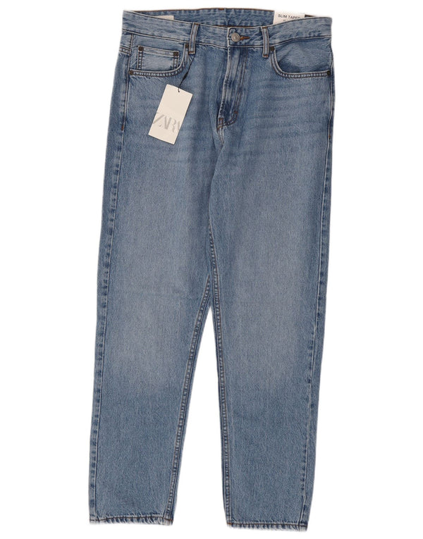 Zara Mens Slim Tapered Jeans EU 40 Medium W31 L30 Blue Cotton