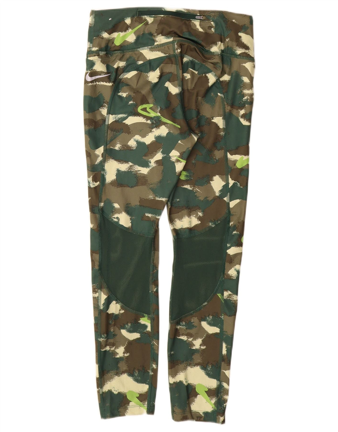 NIKE Legging Dri Fit pour femme UK 12 Polyester camouflage vert moyen