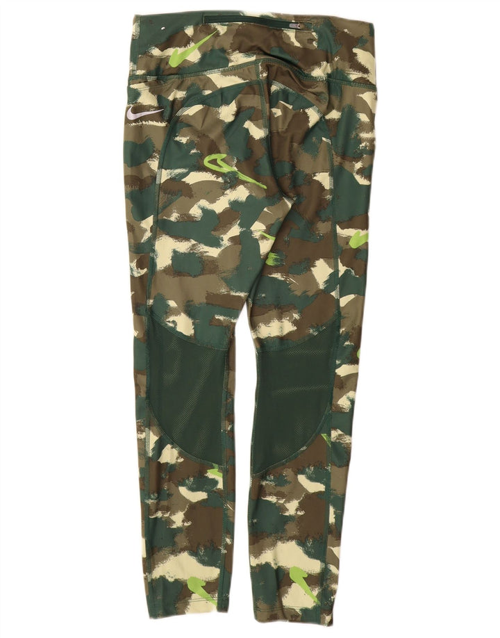NIKE Legging Dri Fit pour femme UK 12 Polyester camouflage vert moyen