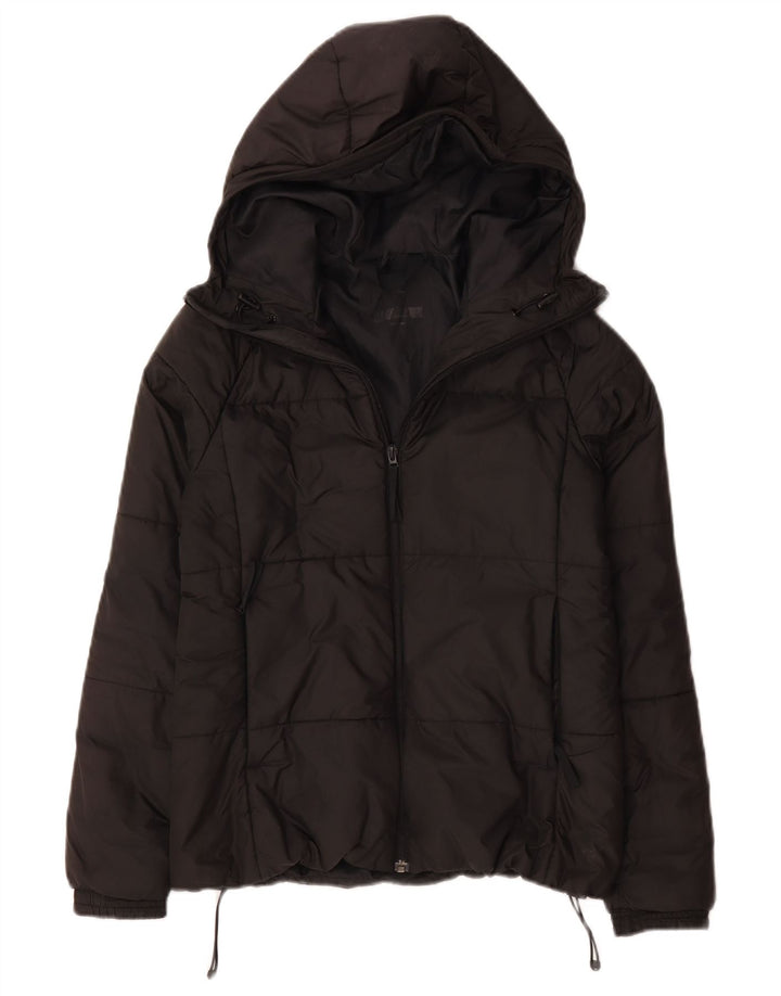 Adidas Veste rembourrée à capuche pour femme UK 8/10 Petit Noir Polyester