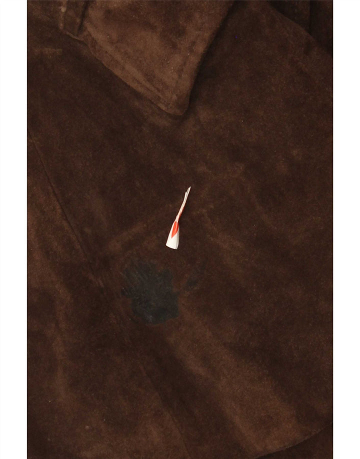 Hyde Veste blazer en daim à 4 boutons pour femme UK 12 Cuir marron moyen