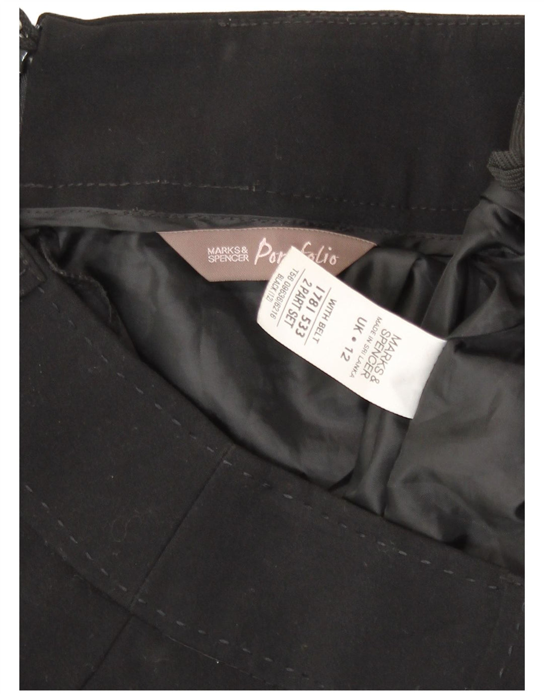 Marks & Spencer Jupe crayon pour femme UK 12 Medium W30 Noir Polyester