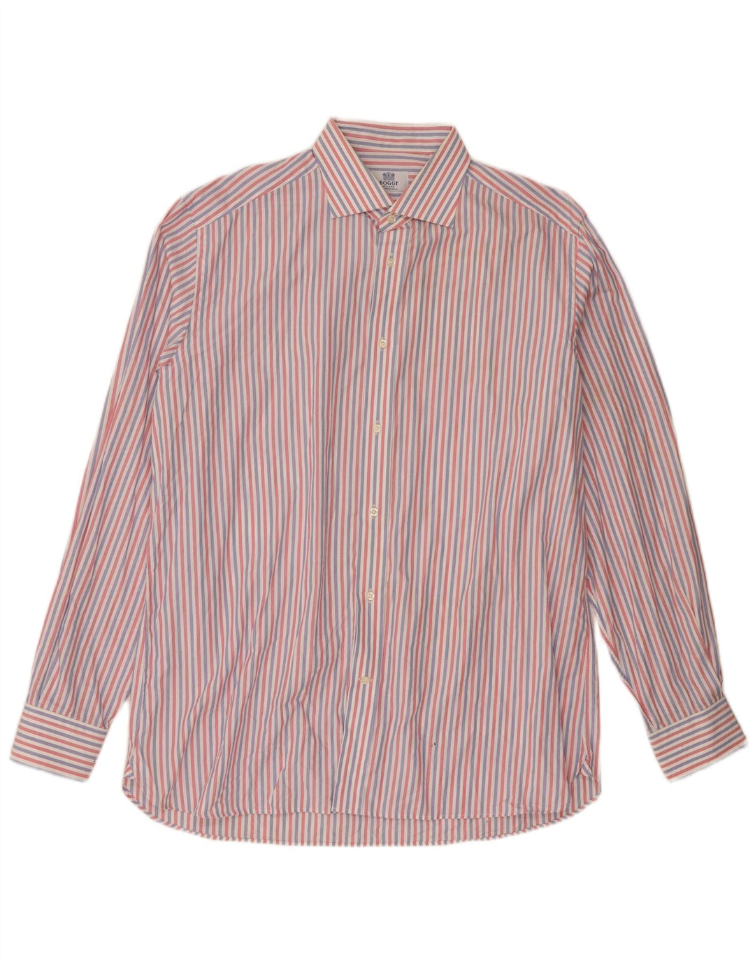 Boggi Chemise Milano Large Rouge Rayé Coton Homme