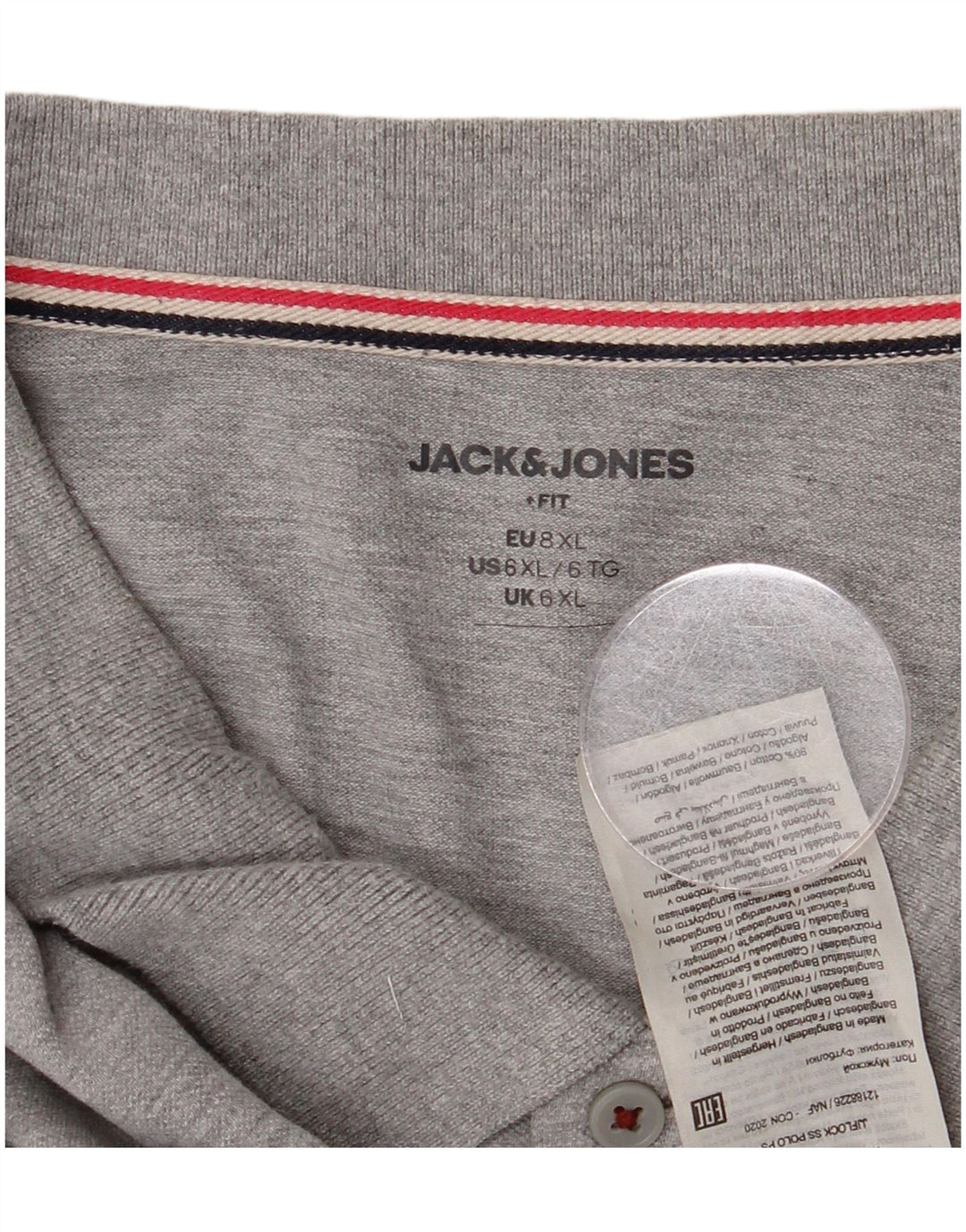 Jack & Jones Polo Homme 6XL Gris Coton