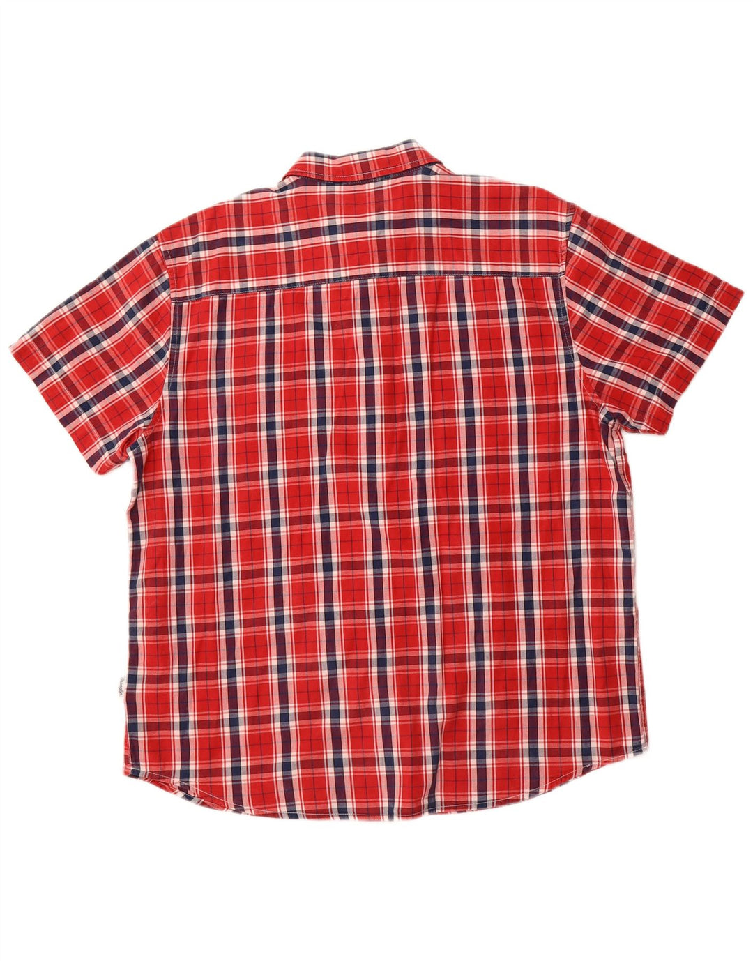 WRANGLER Chemise décontractée à manches courtes pour homme XL en coton à carreaux rouges