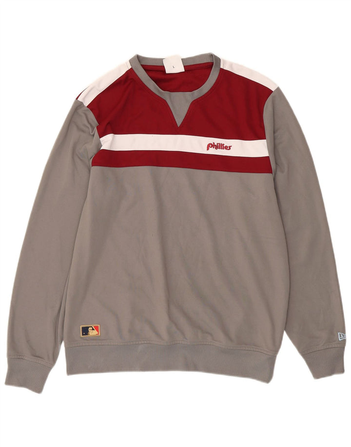NEW ERA Sweat-Shirt Cooperstown Homme Large Gris Colorblock