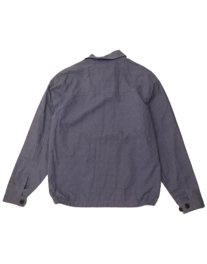 MARKS & SPENCER Veste Bomber Homme UK 38 Bleu Moyen Coton Tacheté