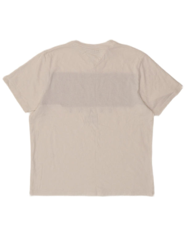 TOMMY HILFIGER T-Shirt Graphique Homme Blanc Moyen Colourblock