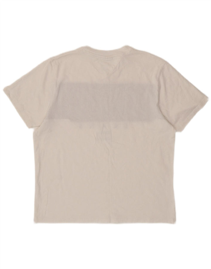 TOMMY HILFIGER T-Shirt Graphique Homme Blanc Moyen Colourblock
