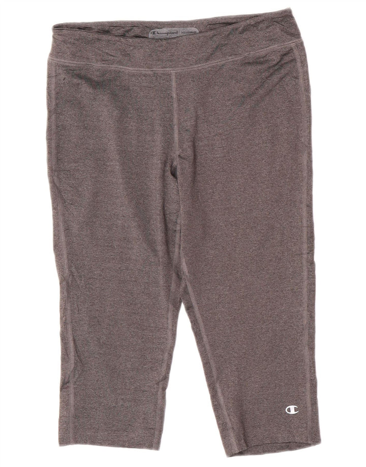 Champion Leggings Capri Femme UK 12 Gris Moyen Polyester