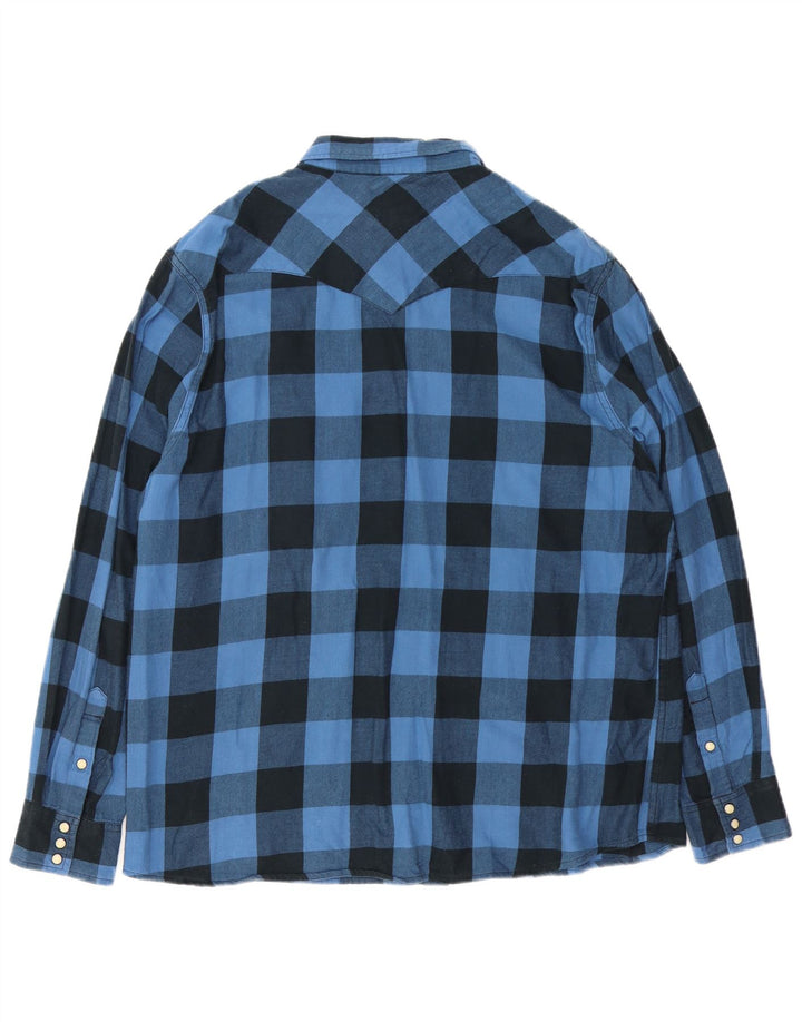Wrangler Chemise en flanelle coupe classique pour homme XL en coton vichy bleu
