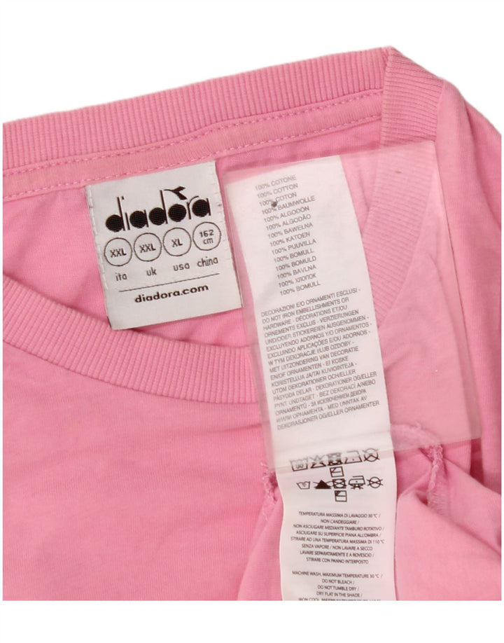 DIADORA T-Shirt Fille 13-14 ans 2XL Rose Coton
