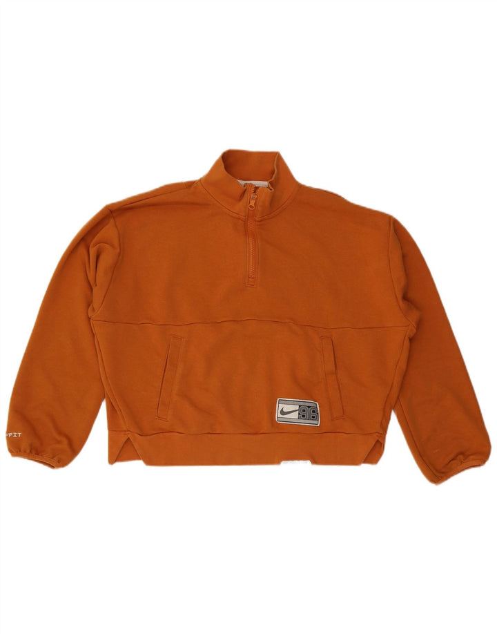 Nike Femme Dri Fit Graphic Sweat-shirt surdimensionné UK 10 Petit Orange