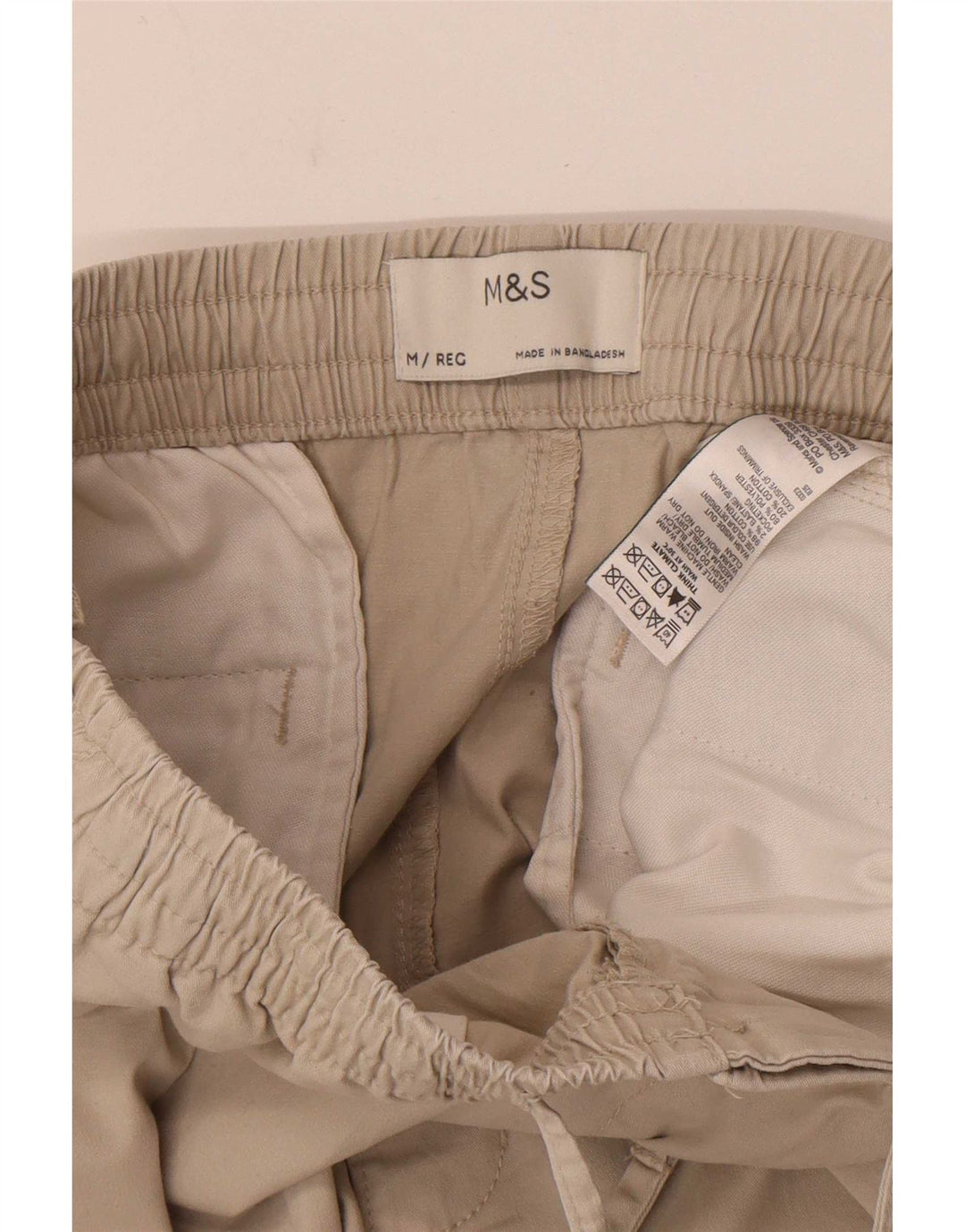 Marks & Spencer Pantalon Chino Slim Homme Moyen W32 L29 Coton Beige