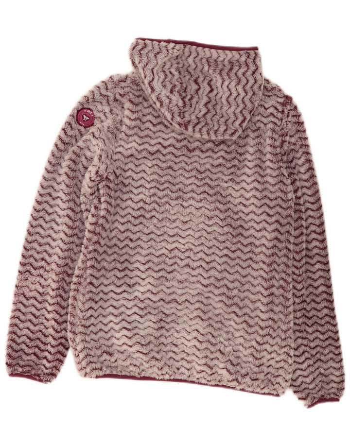 Avirex Veste polaire à capuche pour femme UK 12 Medium Bordeaux Chevron Polyester