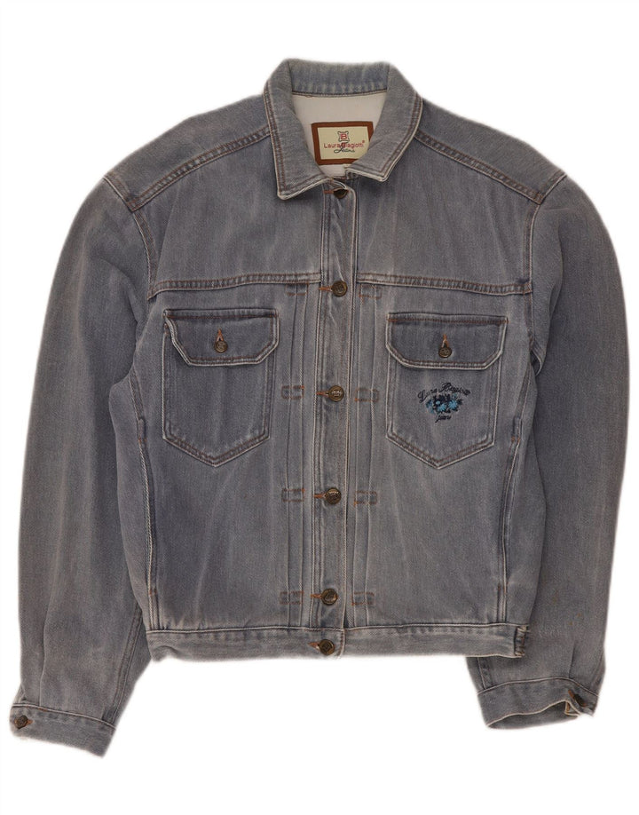 LAURA BIAGIOTTI Veste en jean pour femme UK 16 Large Bleu