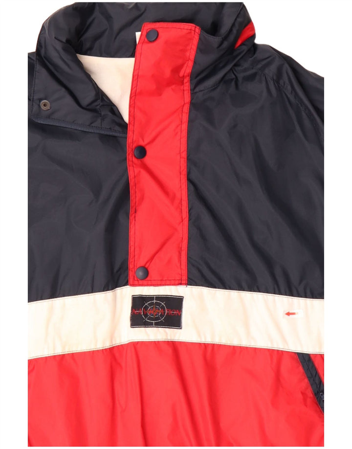 Marcel Clair Veste Anorak Homme UK 40 Large Bleu Marine Colorblock Polyamide