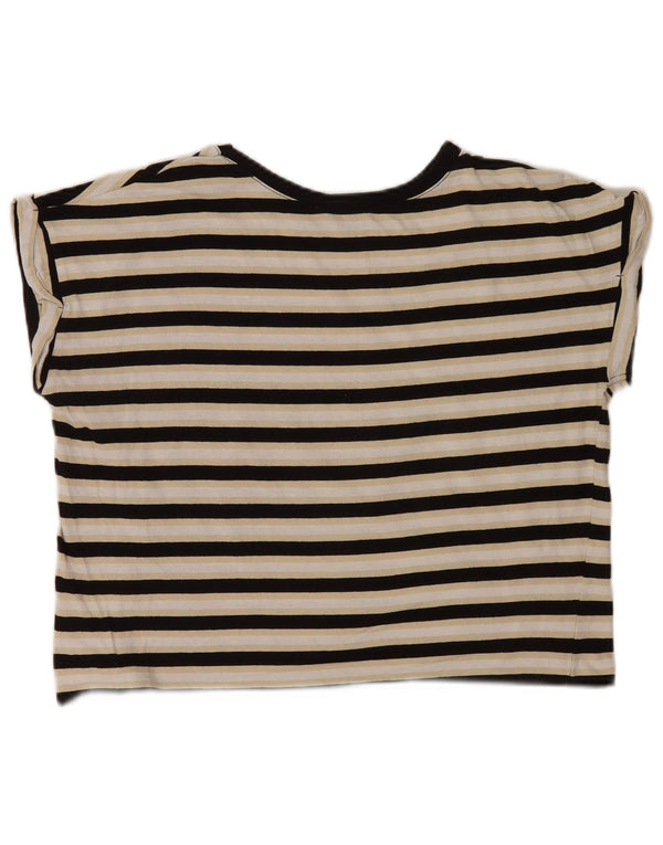 Zara T-shirt surdimensionné pour femme UK 10 Petit rayé multicolore
