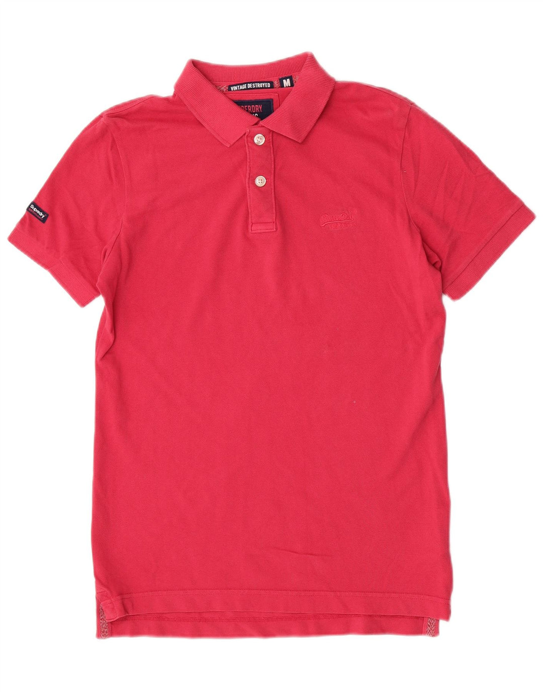 Superdry Polo à Manches Courtes Homme Rose Moyen Coton