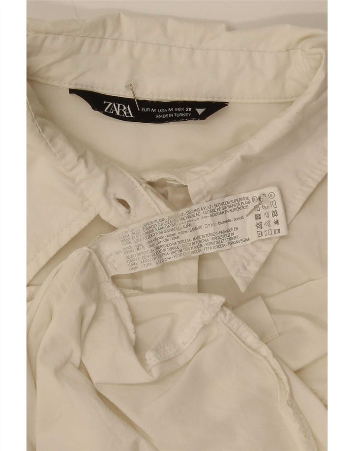 Zara Chemise surdimensionnée pour femme UK 14 Coton blanc moyen