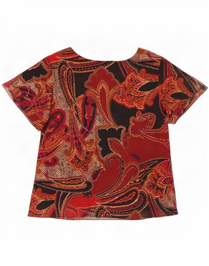 Marks & Spencer Chemisier Femme Top UK 20 2XL Noir Paisley Polyester