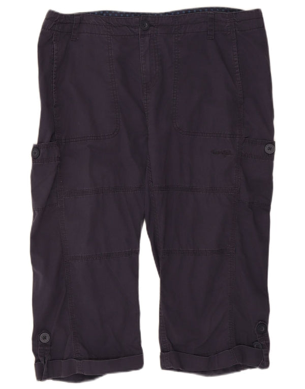 Weird Fish Pantalon Capri Droit pour Femme UK 16 Large W38 L18 Bleu Marine