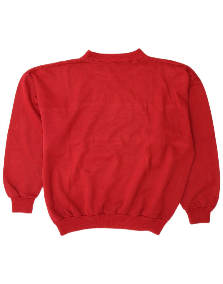 vintage Mens Graphic Sweatshirt Jumper XL Rouge Colourblock