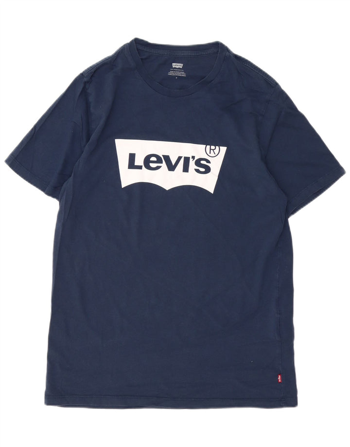 Levi's T-Shirt Graphique Homme Bleu Marine Moyen Coton