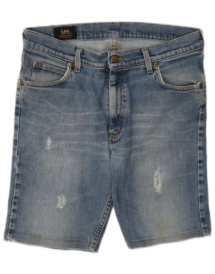 Lee Short en jean vieilli REED W34 pour femme en coton bleu moyen