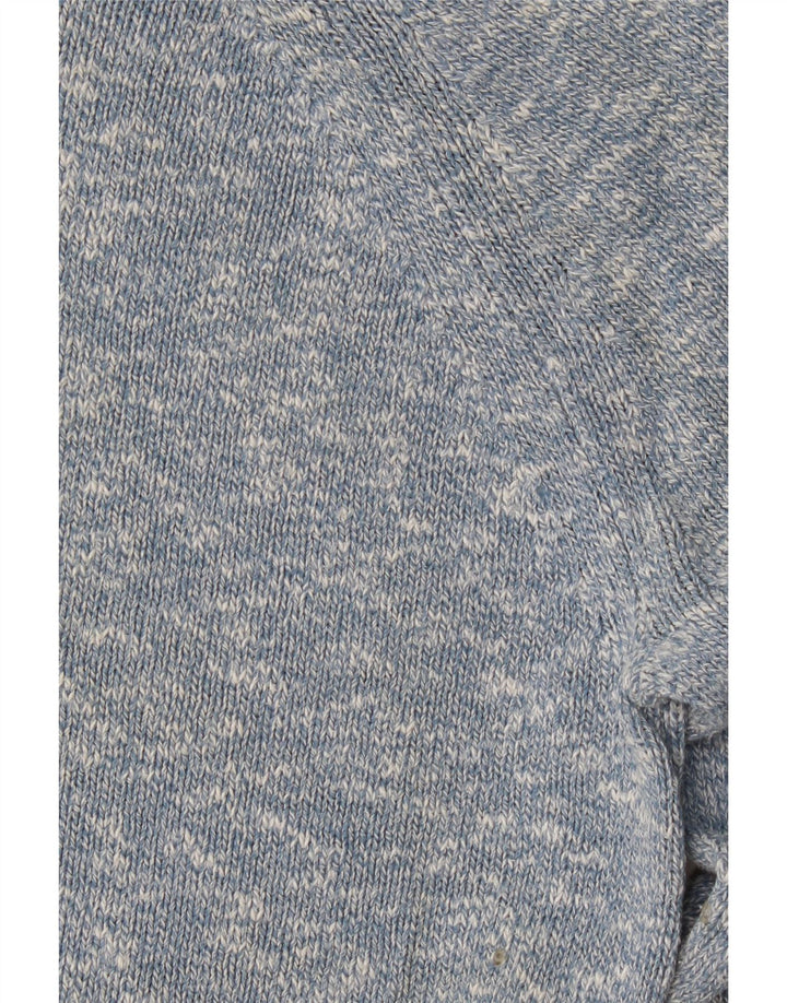 Marks & Spencer Pull col bateau pour homme en coton moucheté bleu petit