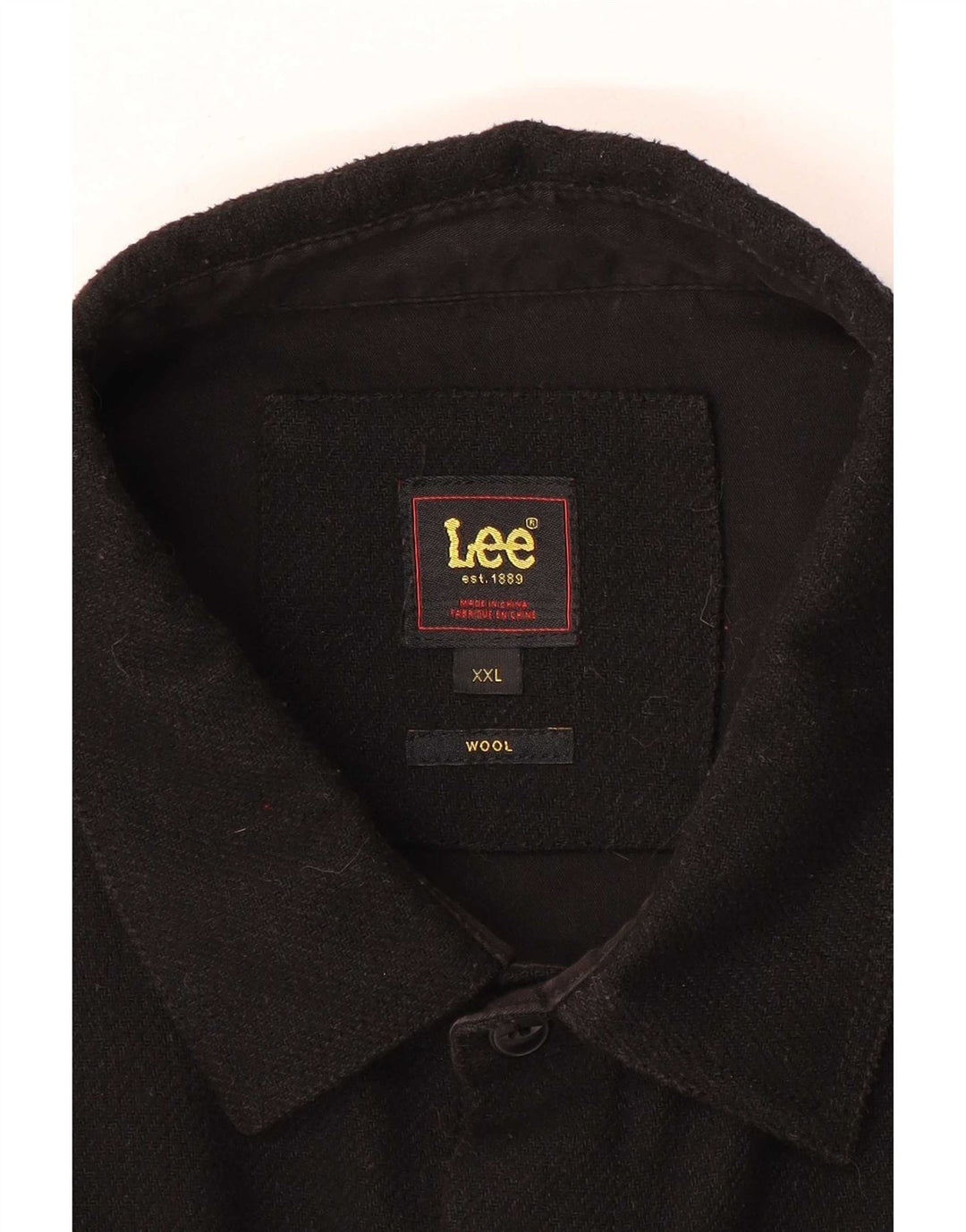 Lee Chemise en flanelle pour homme 2XL Noir Laine