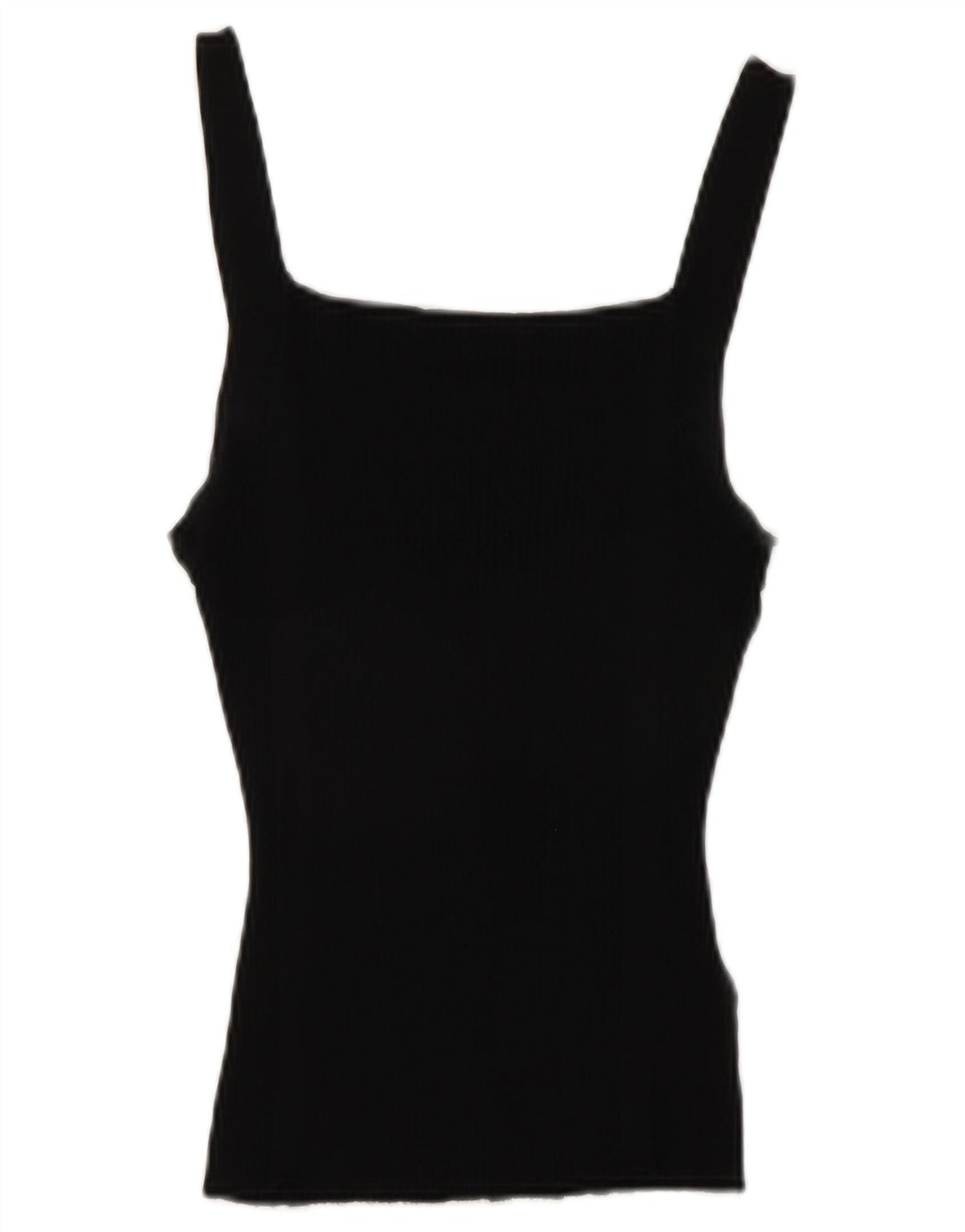 Zara Femme Crop Cami Top UK 12 Medium Noir Viscose