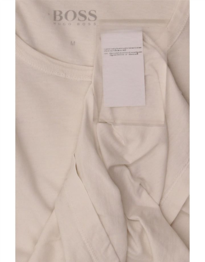 Hugo Boss T-shirt pour femme Top UK 12 Coton blanc moyen