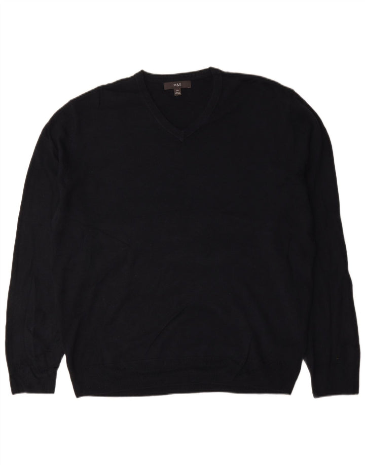 Marks & Spencer Pull col V pour homme 2XL Acrylique noir