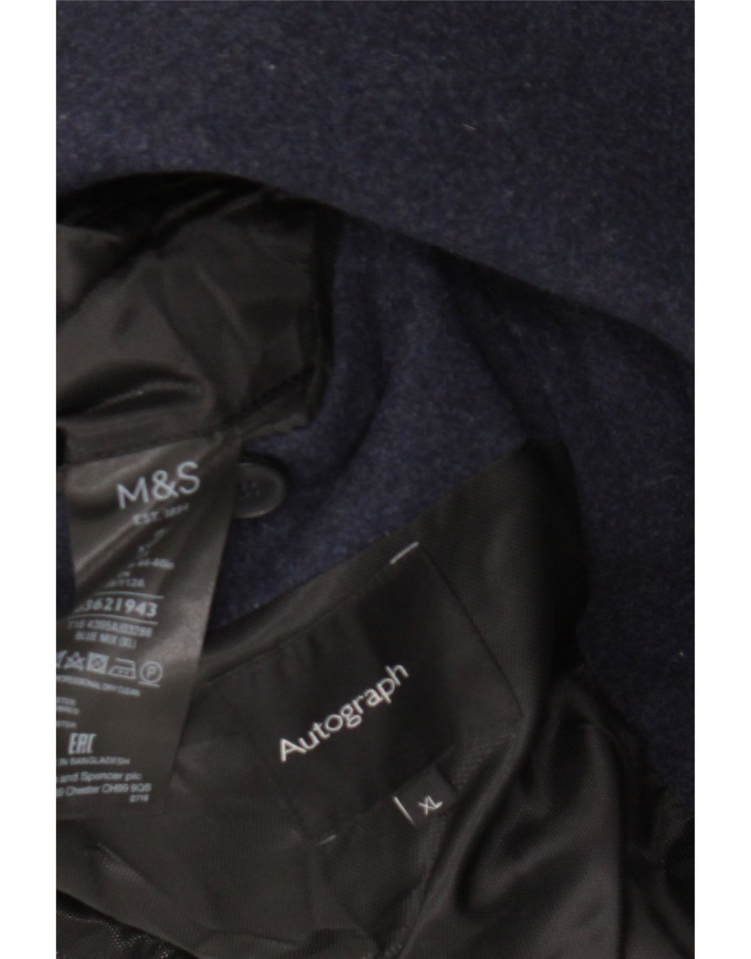 Marks & Spencer Manteau pour homme UK 42 XL Bleu marine Laine
