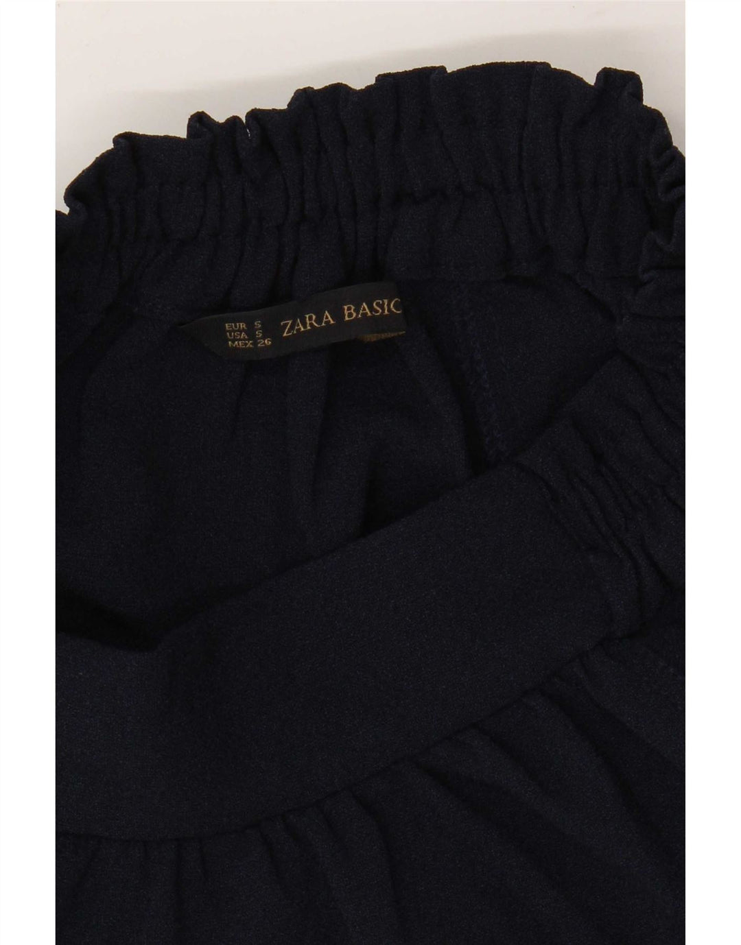 Zara Femme Jupe Évasée Small W26 Bleu Marine Polyester