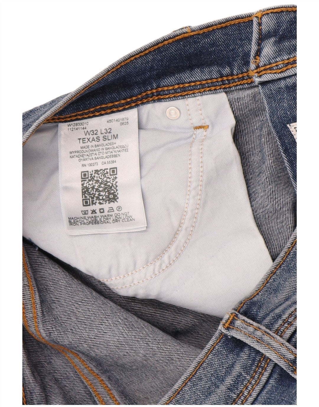 Wrangler Jean Slim Texas Homme W32 L32 Bleu Coton