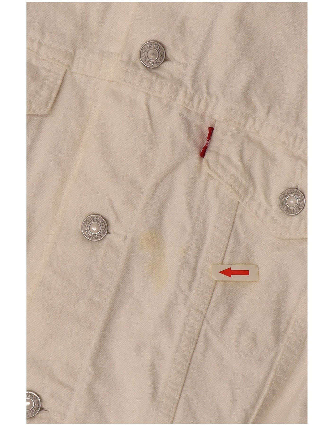 LEVI'S Gilet court en denim pour femme UK 16 Grand coton blanc