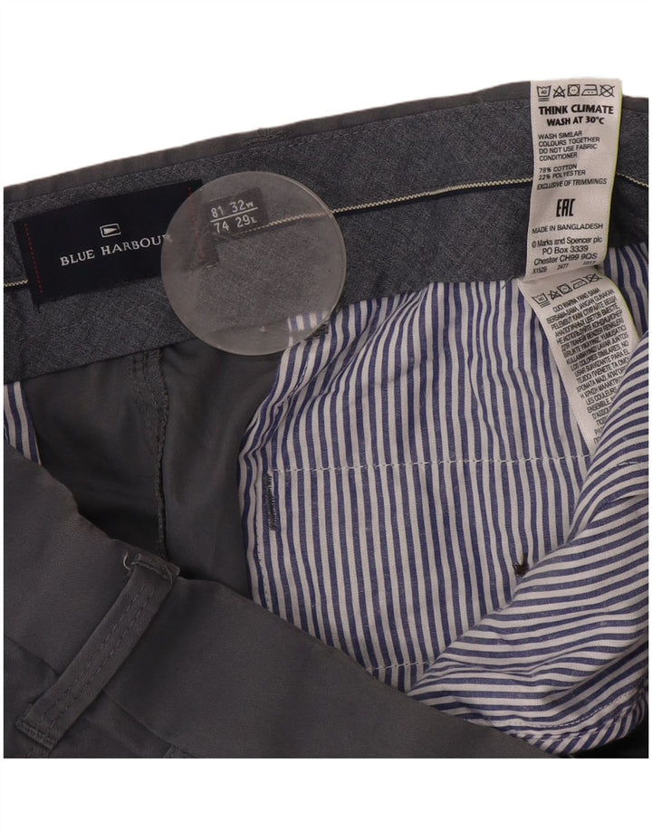 Marks & Spencer Pantalon Chino Droit Blue Harbor Homme W32 L29 Gris