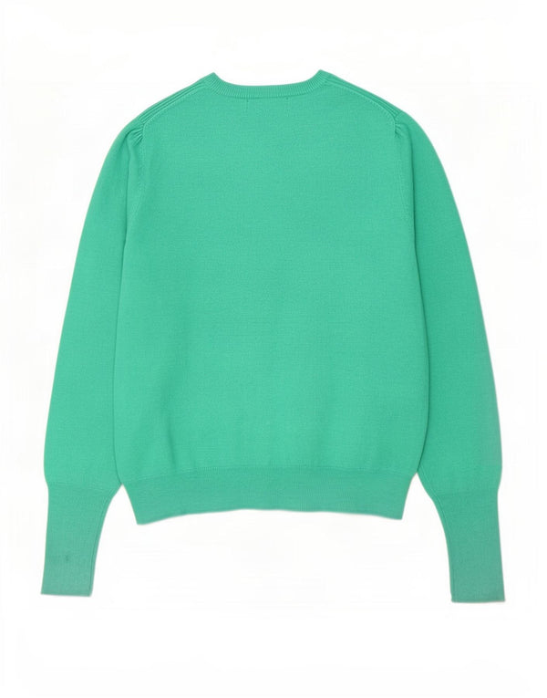 Marks & Spencer Pull Cardigan pour Femme UK 14 Large Vert Viscose