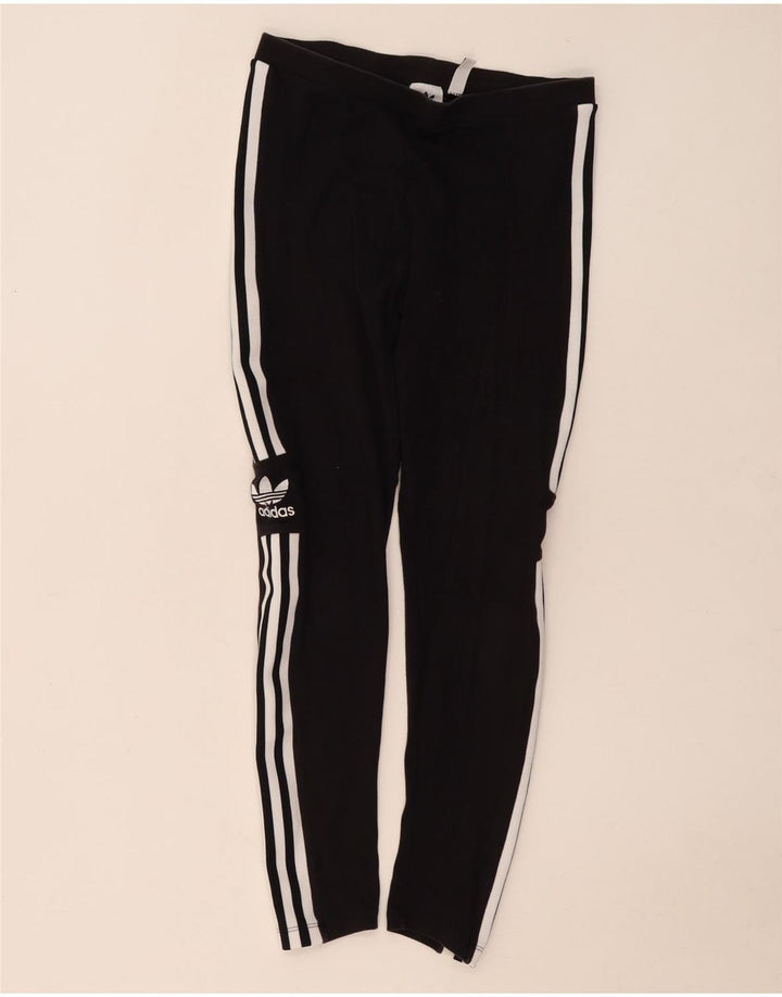 Adidas Leggings Femme UK 12 Coton Noir Moyen