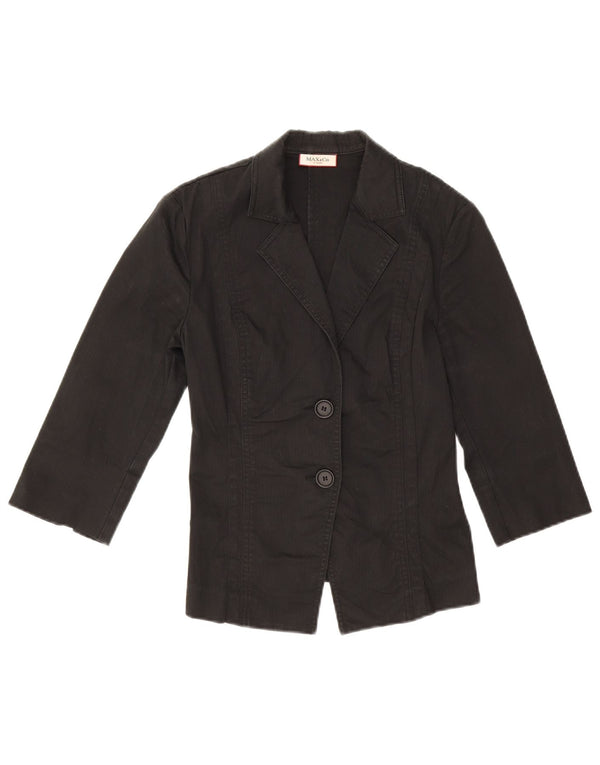 Max & Co. Veste blazer à 2 boutons et manches 3/4 pour femme UK 6 XS en coton noir
