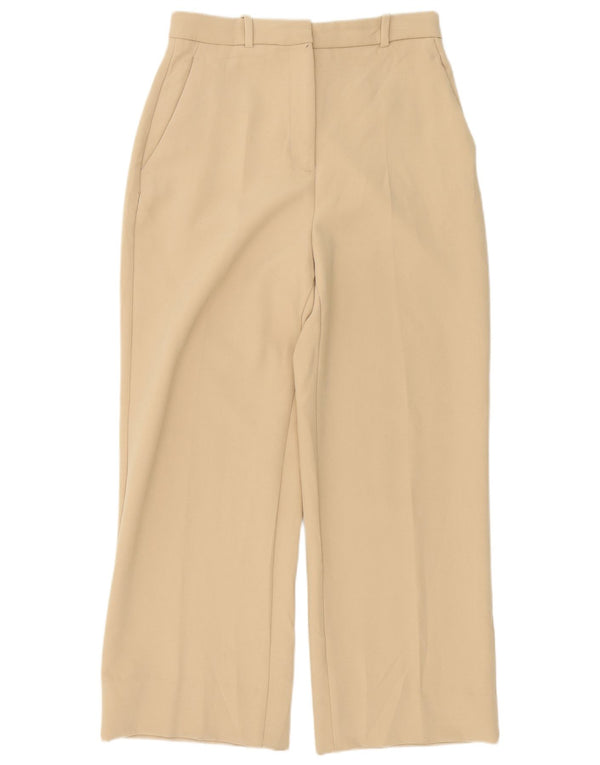 Zara Pantalon Chino Taille Haute Jambe Large Femme Moyen W30 L28 Beige