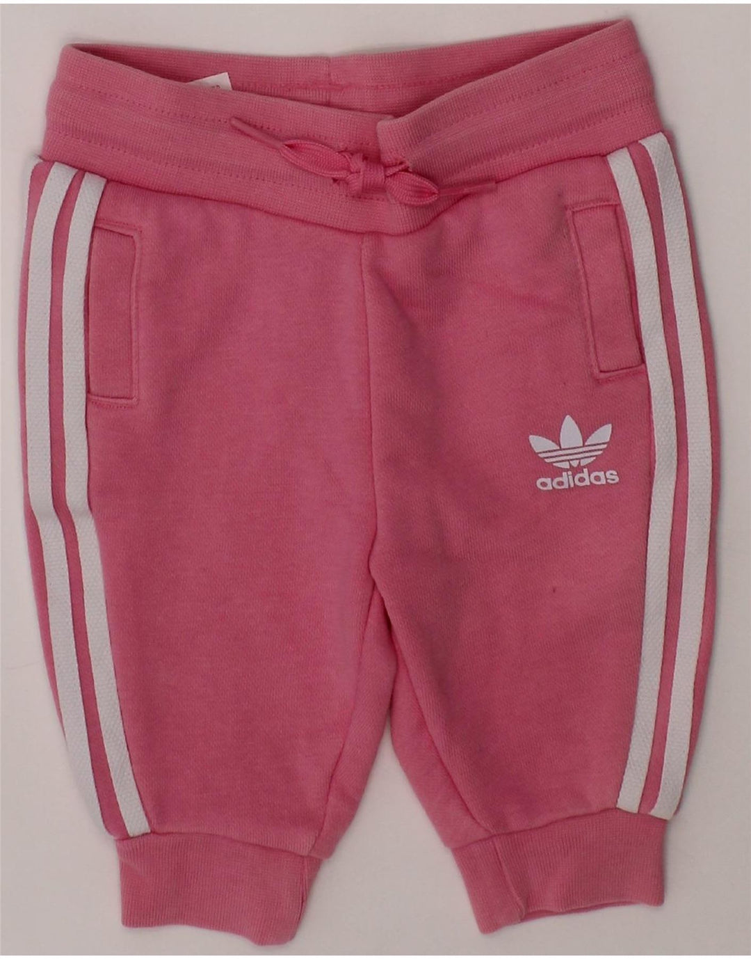 ADIDAS Baby Girls Joggers Tracksuit Trousers 3-6 Months Pink Cotton Vintage Adidas and Second-Hand Adidas from Messina Hembry 