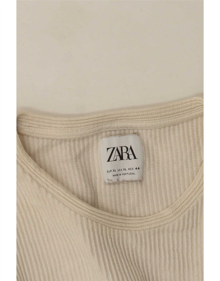 Zara Homme Top Manches Longues XL Blanc Cassé