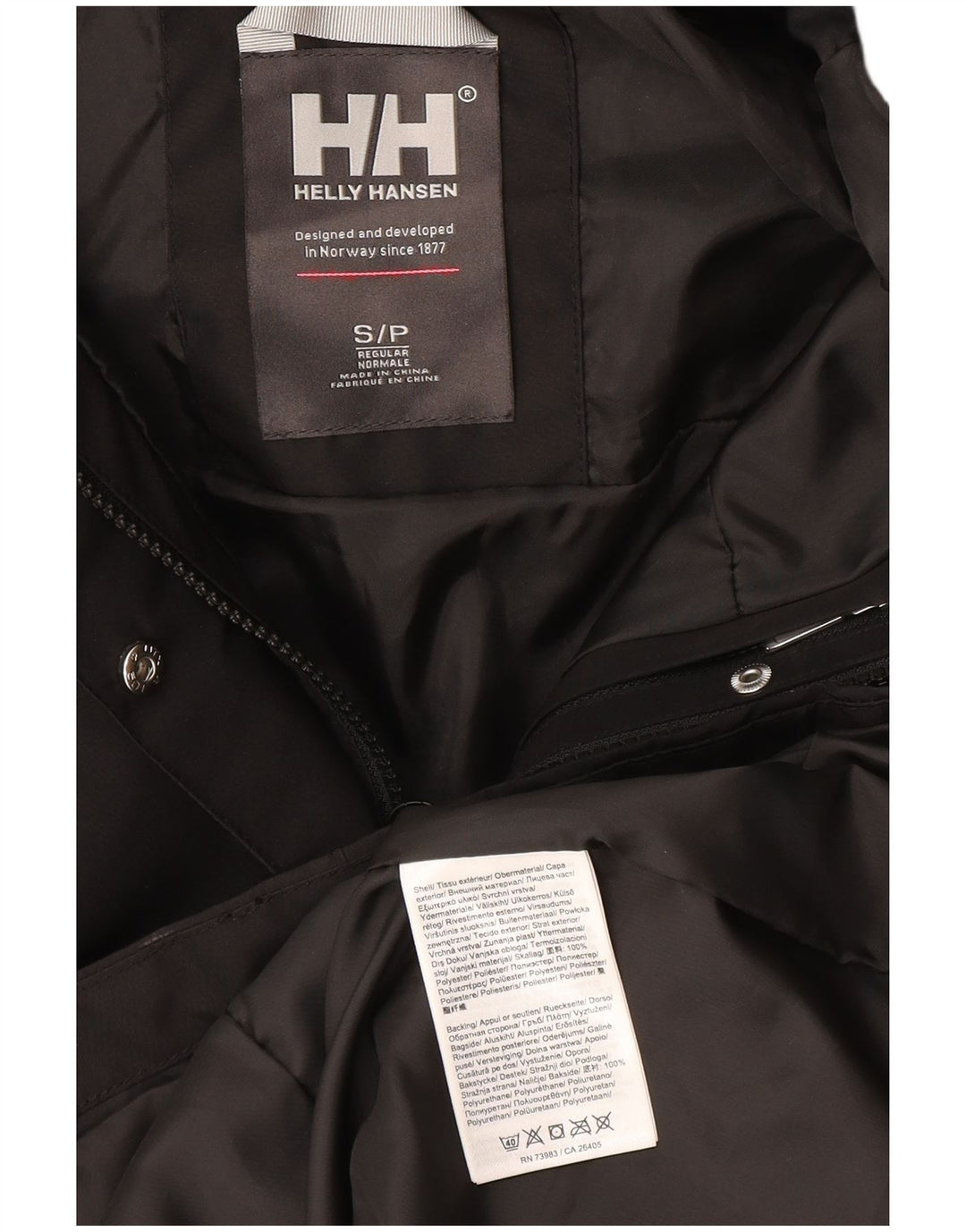 Helly Hansen Manteau coupe-vent à capuche pour femme UK 10 Petit Noir Polyester