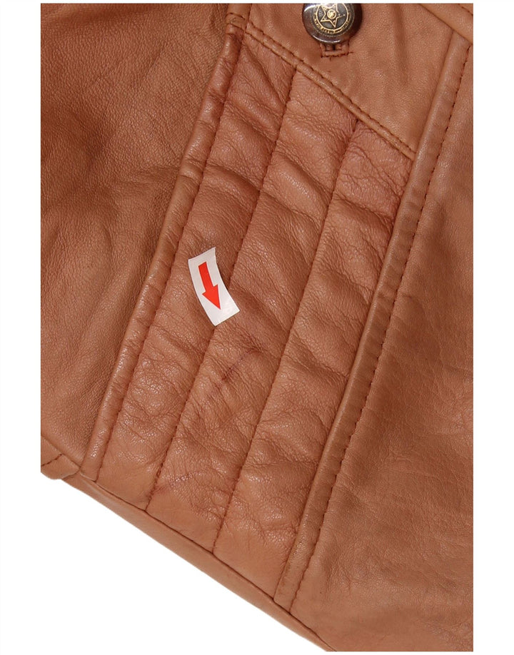 veste en peau de mouton surdimensionnée femme vintage UK 16 Grand Brun