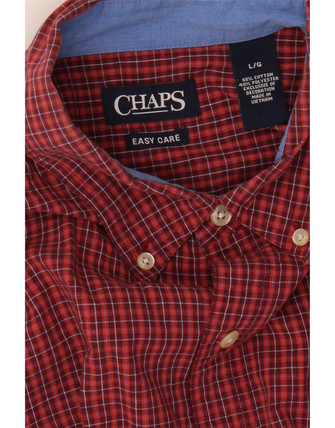 Chaps Chemise Homme Grand Carreau Rouge Coton