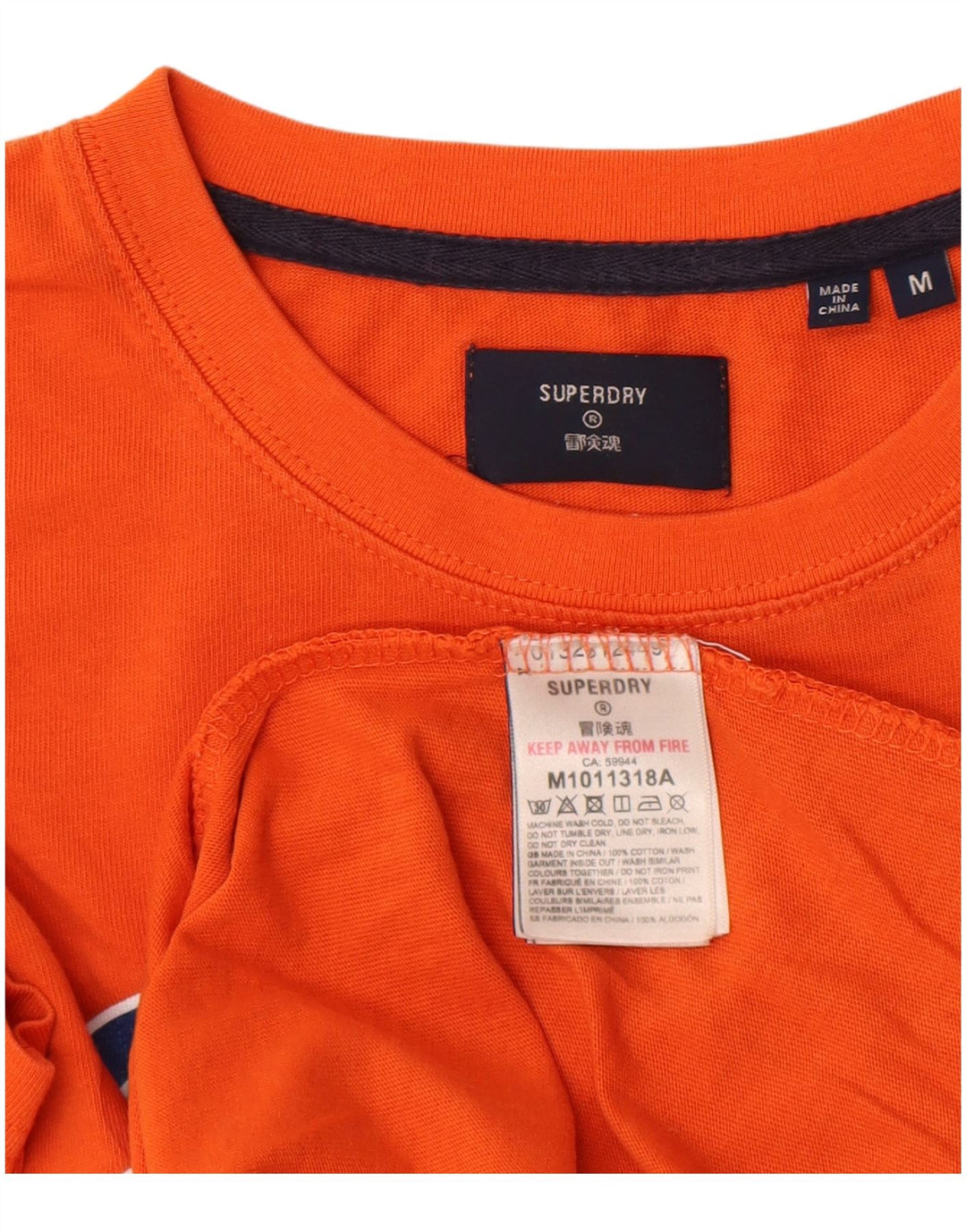Superdry T-Shirt Graphique Homme Orange Moyen Coton